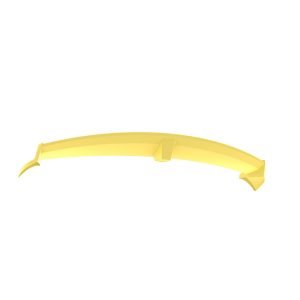 Yellow curved banner or arc with tapered ends, centered on white background