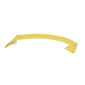 Yellow curved plastic bar with pointed, wing-like ends forming a shallow arc