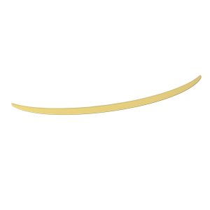 Gold curved brush stroke on white background, a decorative flourish trending upward to the right.