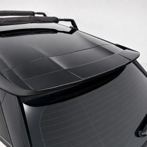 A-513_3jpg - OPSHOLDERS Close-up of a black car roof with folded roof rack crossbars mounted on top and glossy finish.
