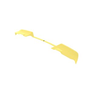 Yellow kayak paddle with wide blades at each end, shown diagonally across a white background.