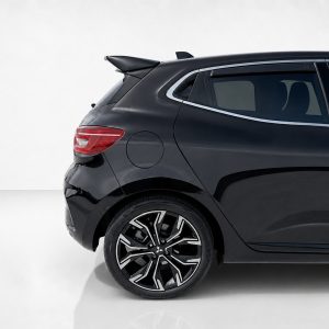 A-520_6jpg - OPSHOLDERS Black SUV rear half with stylish alloy wheel and taillight, shown on a light background in a studio setting