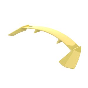Abstract yellow curved arc with triangular fins along its inner edge