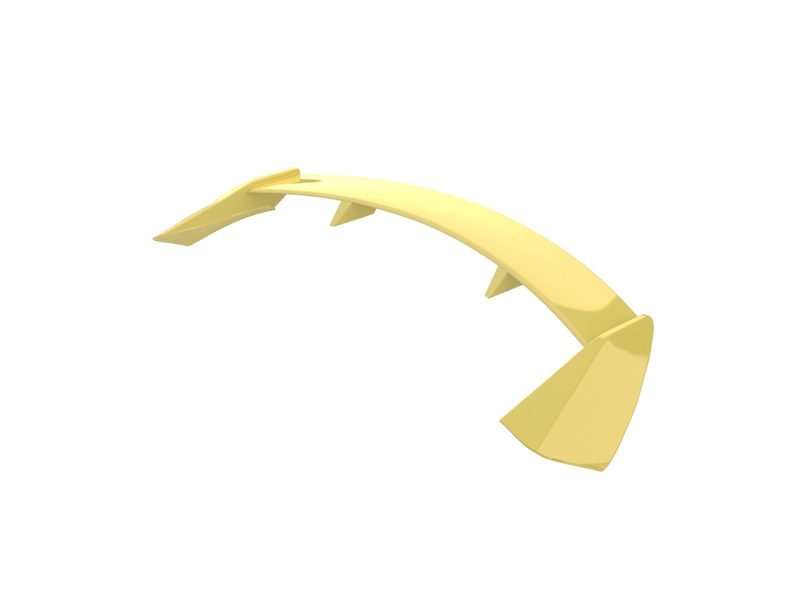 Abstract yellow curved arc with triangular fins along its inner edge
