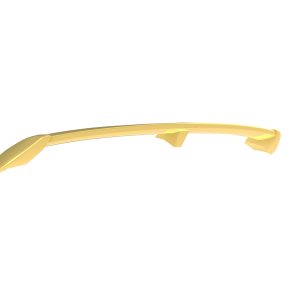 A-541_6jpg - OPSHOLDERS Gold curved abstract sculpture with tapered ends used as a decorative piece,