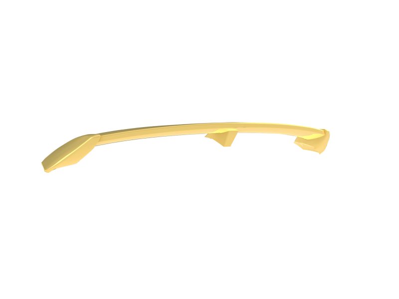 A-541_6jpg - OPSHOLDERS Gold curved abstract sculpture with tapered ends used as a decorative piece,