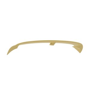 Gold curved band forming an almost complete circle with tapered ends and a small central tab, like a minimalist ring or bracelet outline