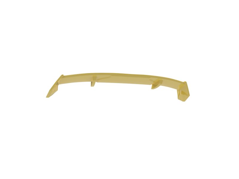 Curved yellow plastic bar with angular fins along its length.