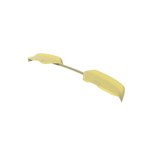 A-550_7jpg - OPSHOLDERS 3D render of yellow double-wing clamps connected by a straight rod, showing two curved end pieces on either side