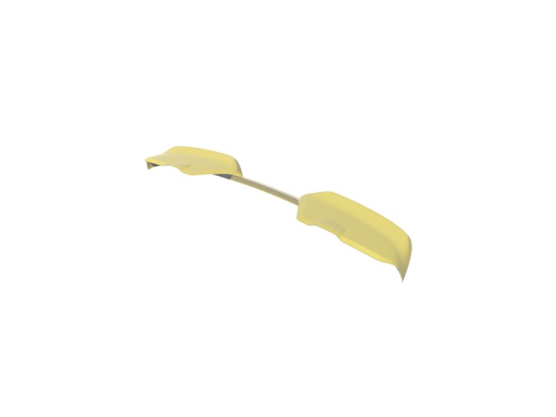 A-550_7jpg - OPSHOLDERS 3D render of yellow double-wing clamps connected by a straight rod, showing two curved end pieces on either side