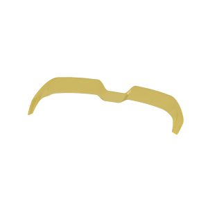 Yellow plastic sunglasses frame with curved arms and a nose bridge, isolated on white background (no lenses).