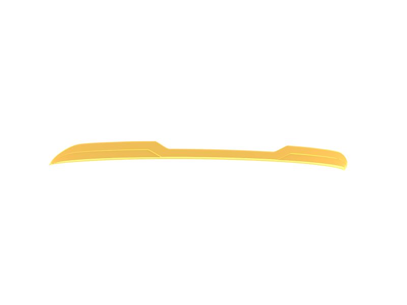 Long, gold-toned curved blade with a pointed left tip and rounded right end, featuring raised decorative ridges against a white background.