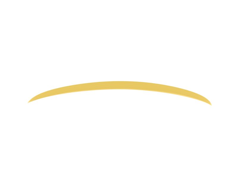 Golden curved swoosh along the bottom of the image