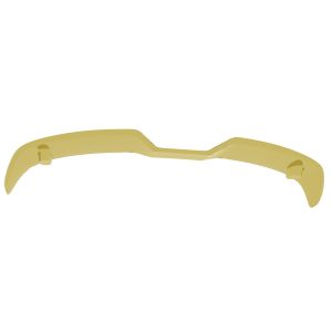 Yellow curved plastic frame with rounded end caps, resembling a component for eyewear or dental hardware.
