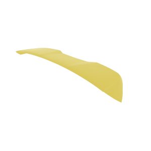 3D-rendered yellow car spoiler, diagonally oriented on a white background with smooth curves