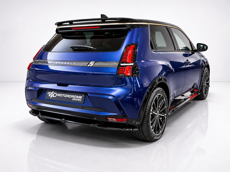 Blue Renault SUV rear-right view in a white studio setting.