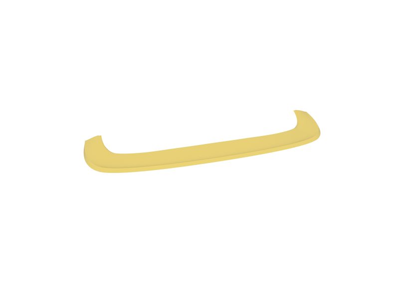 Gold curved ribbon shape with rounded ends on a white background, diagonally oriented from bottom left to top right.