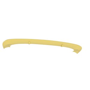 Yellow curved car spoiler with mounting brackets, isolated against a white background.