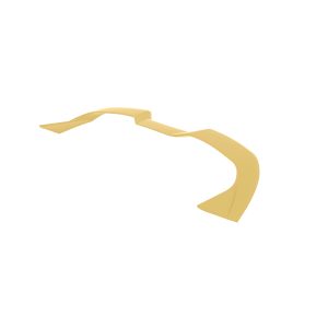 A-574_5jpg - OPSHOLDERS Abstract gold ribbon curves across a white background, forming a flowing arc.