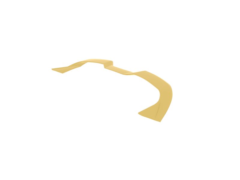 A-574_5jpg - OPSHOLDERS Abstract gold ribbon curves across a white background, forming a flowing arc.