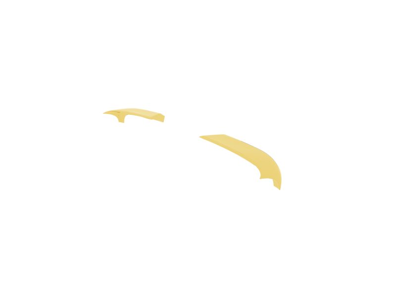 A-576_6jpg - OPSHOLDERS Two yellow curved fragments floating on a white background.