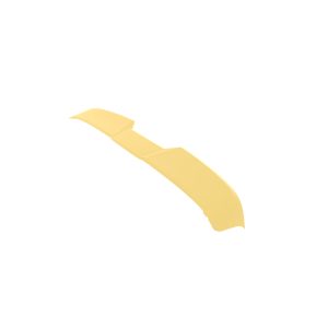 Abstract yellow curved ribbon-like shape with subtle folds on a white background