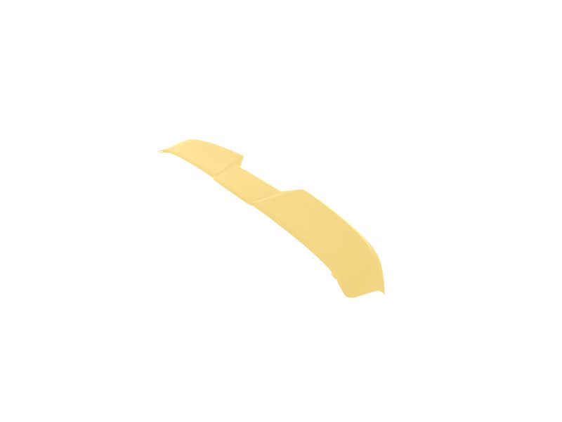 Abstract yellow curved ribbon-like shape with subtle folds on a white background