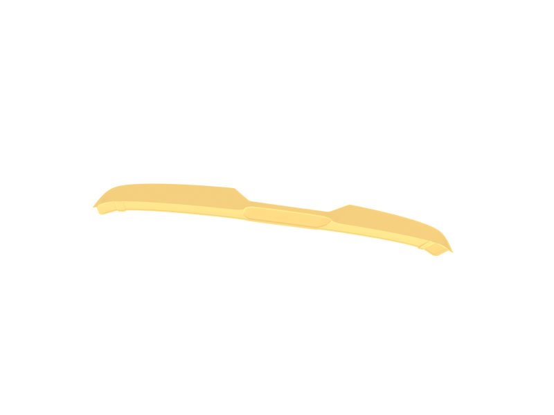 Yellow curved plastic tool with a long, thin body and a central raised grip section.