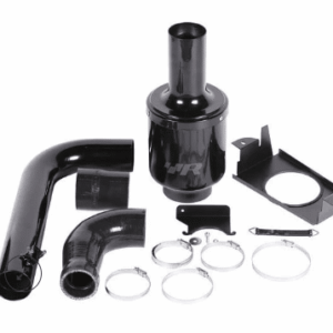 Capture-7-1png - OPSHOLDERS Set of black automotive intake components including curved pipes, a round filter housing, clamps, and mounting brackets.