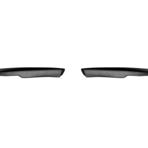 Two black, curved shapes placed side by side on a white background, facing outward.