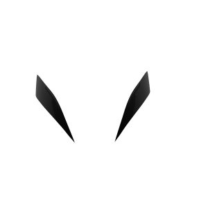 FR000155_3jpg - OPSHOLDERS Two black, curved shapes resembling stylized ears or horns on a white background, separated by space.