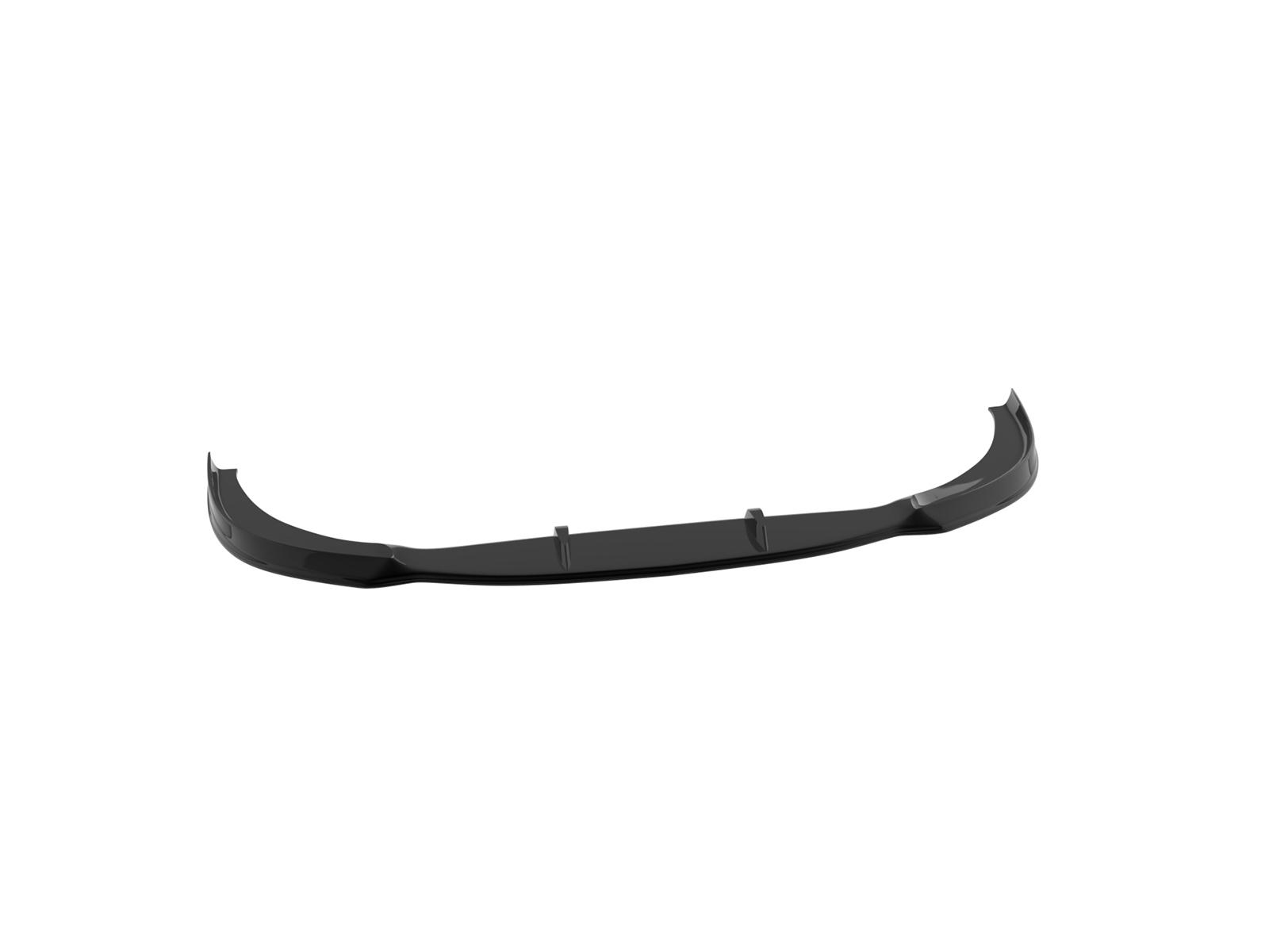 K147-001_2jpg - OPSHOLDERS Black car front lip spoiler with three mounting tabs, an aerodynamic bumper extension for improved downforce.