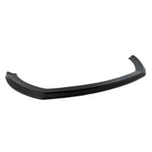 Curved black rear car spoiler lip, an aerodynamic automotive accessory shown isolated on white background.