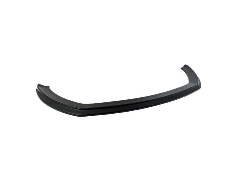 Curved black rear car spoiler lip, an aerodynamic automotive accessory shown isolated on white background.