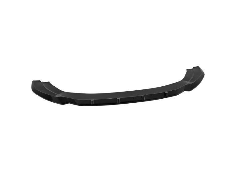 Black curved car front spoiler / lip with mounting tabs for aerodynamic enhancement in the bumper area