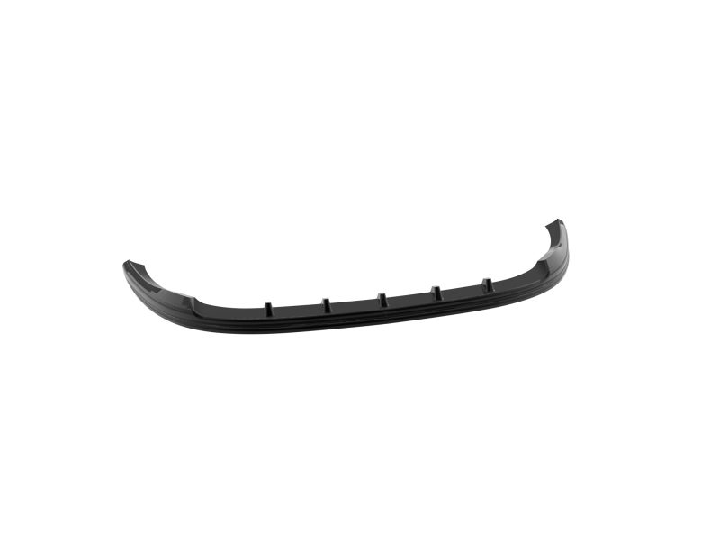Black curved front bumper lip spoiler with mounting tabs for installation, designed to improve aerodynamics.