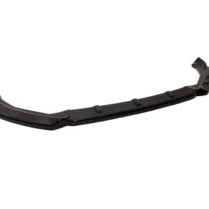 Black curved automotive spoiler/diffuser with mounting tabs, isolated on a white background