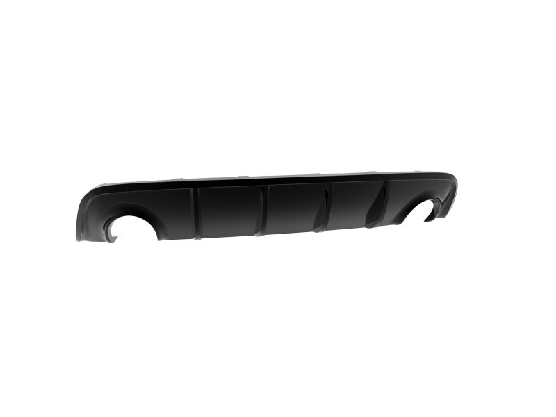 Long black car bumper diffuser/trim panel with vertical fins and curved ends.