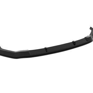 Glossy black curved car spoiler with mounting bumps, designed for rear aerodynamics.