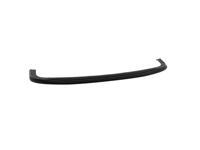 Curved black automotive trim piece with mounting holes at each end, likely a bumper or side skirt component