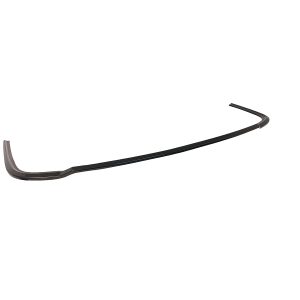 Long curved black car windshield wiper blade shown against a white background
