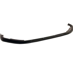 Glossy black automotive rear spoiler lip with curved aerodynamic shape, shown against a white background.