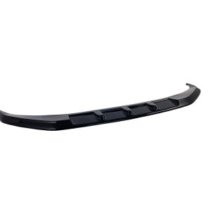 Black rear spoiler for a car, curved aerodynamic wing with mounting fins at the sides and center