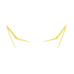 K176-002_2jpg - OPSHOLDERS Two yellow angular shapes resembling stylized eyebrows on a white background.