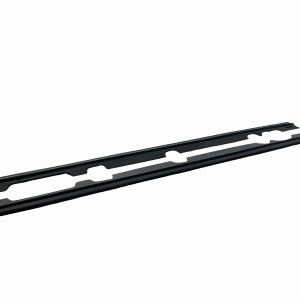 K182-005_5jpg - OPSHOLDERS Pair of long black automotive rails with scalloped mounting slots on a white background