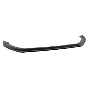 Curved black car bumper lip spoiler with raised ends, an aftermarket aerodynamic accessory