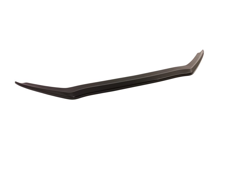 Long, low-profile brown car spoiler with an aerodynamic curved design viewed from the side, isolated on white background, used as a vehicle accessory.