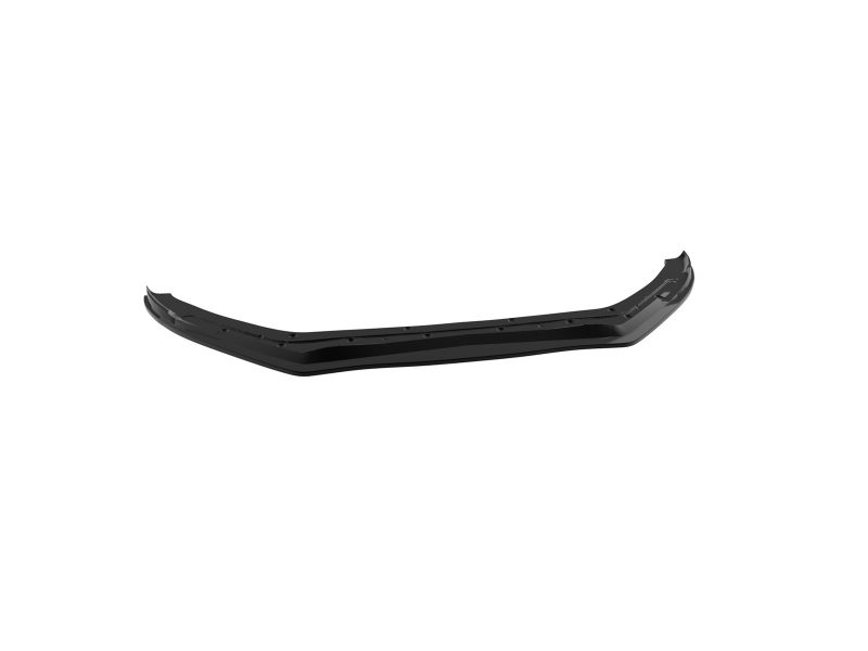 Black curved car bumper lip spoiler with mounting holes along the edge