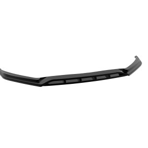 Low-profile black car spoiler with curved ends.