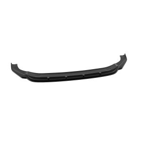 Black curved automotive bumper lip/spoiler with mounting tabs for installation (bottom/front of a vehicle).